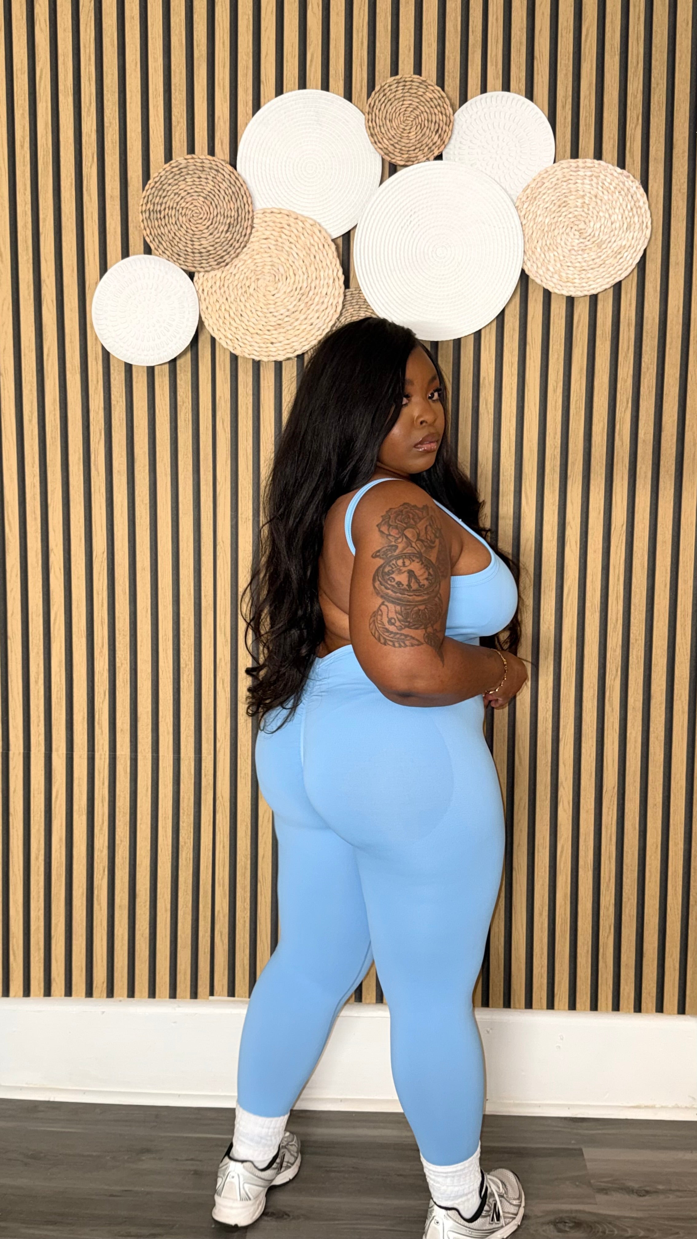 LIGHT BLUE OPEN BACK JUMPSUIT