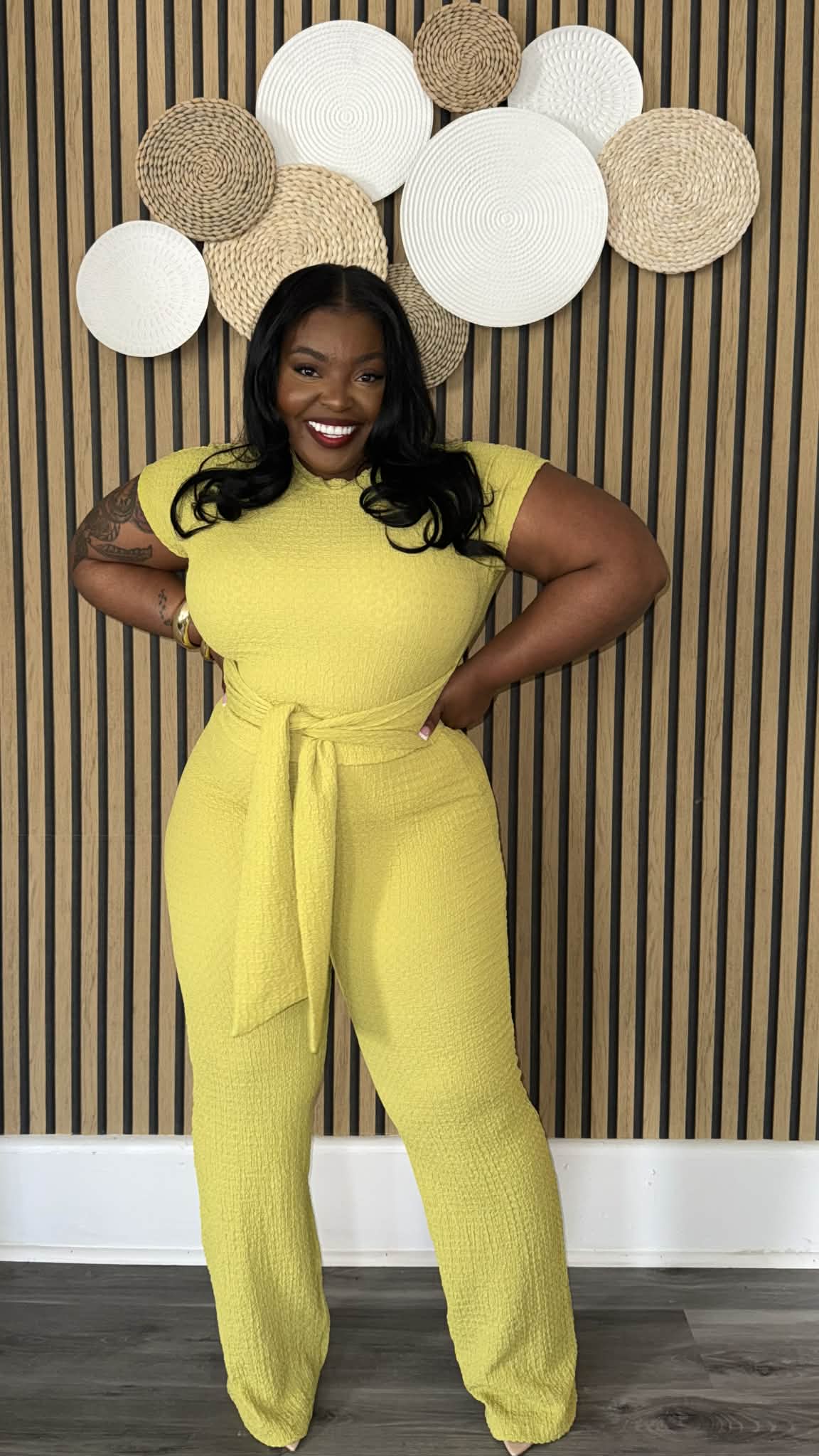 FRONT TIE FLARE CROP TOP SET