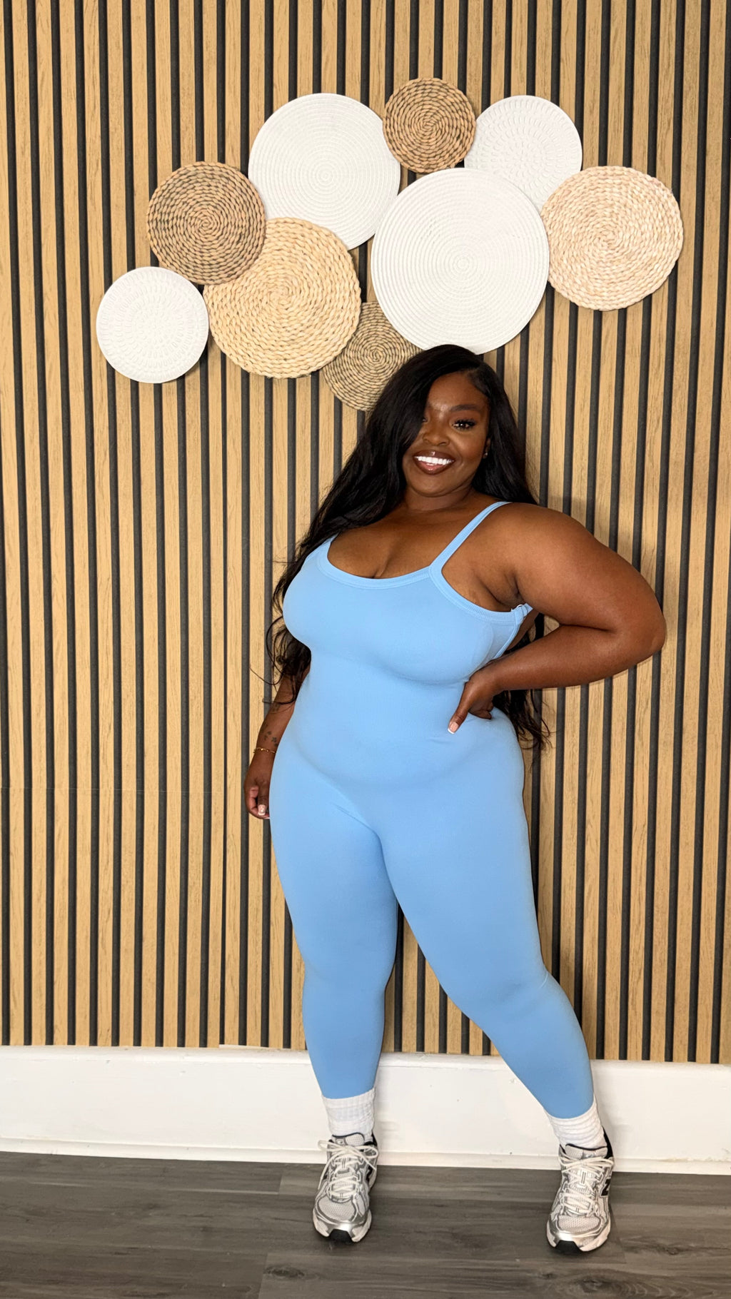 LIGHT BLUE OPEN BACK JUMPSUIT