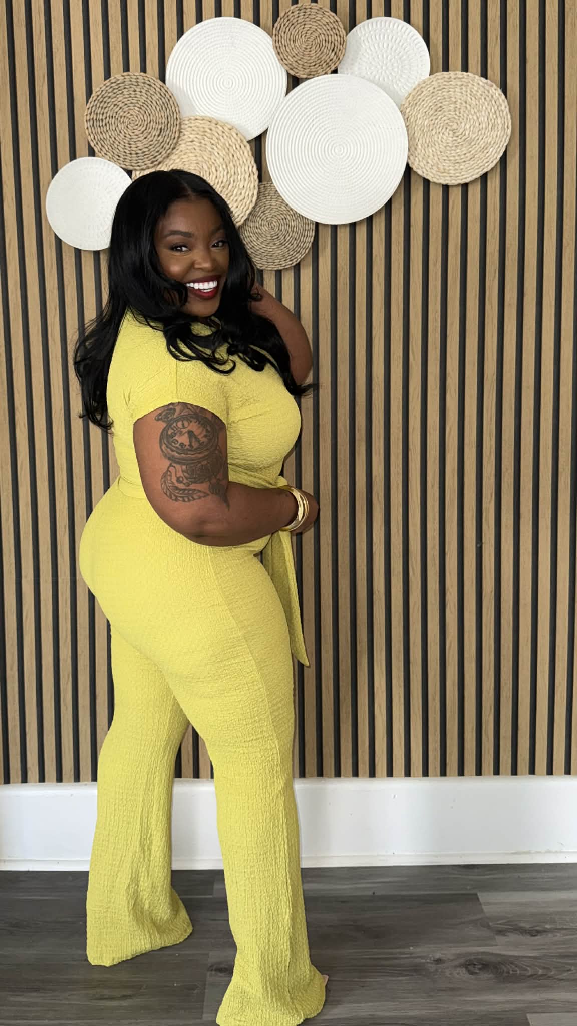 FRONT TIE FLARE CROP TOP SET